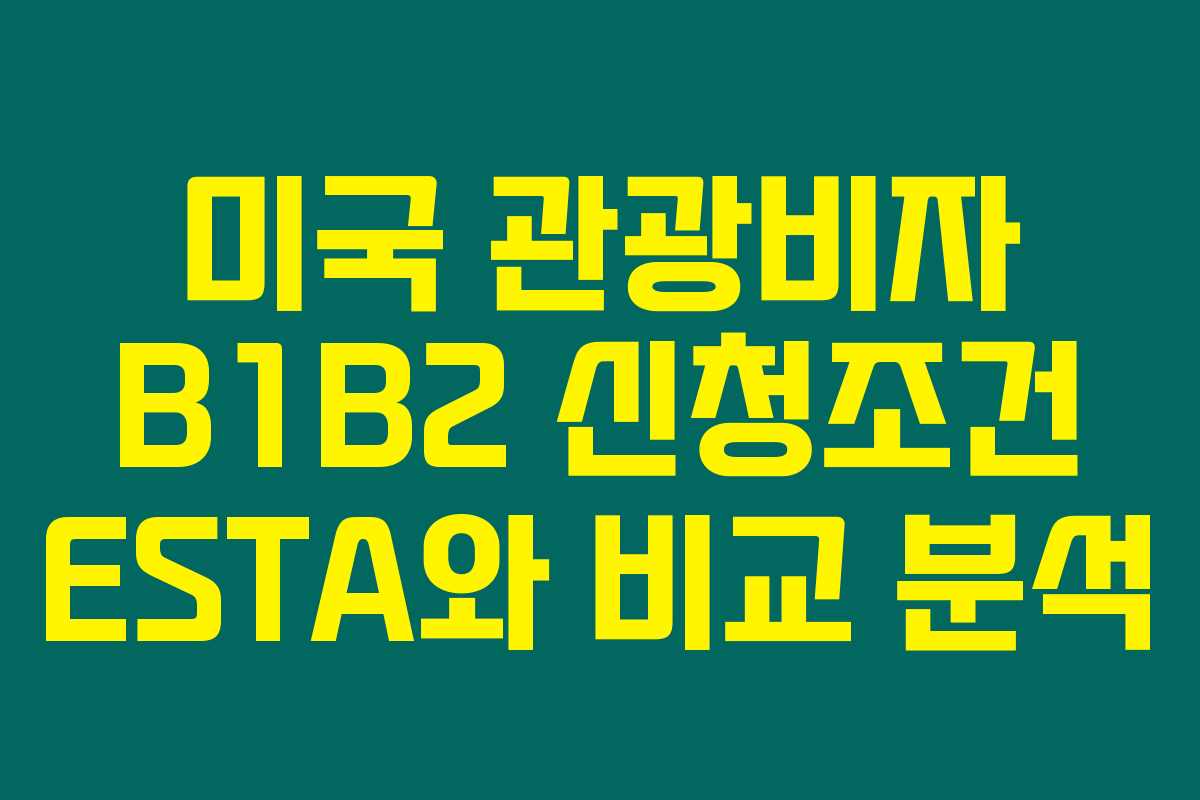 미국 관광비자 B1B2 신청조건 ESTA와 비교 분석