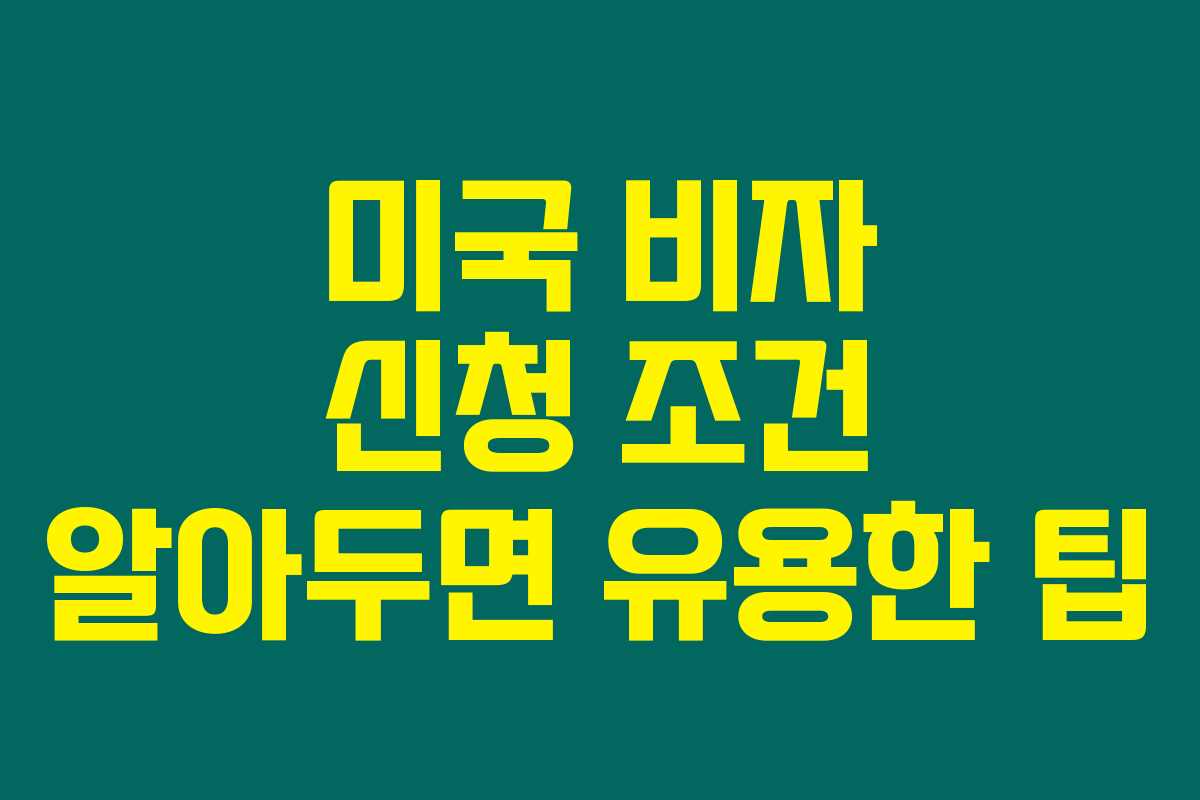 미국 비자 신청 조건 알아두면 유용한 팁