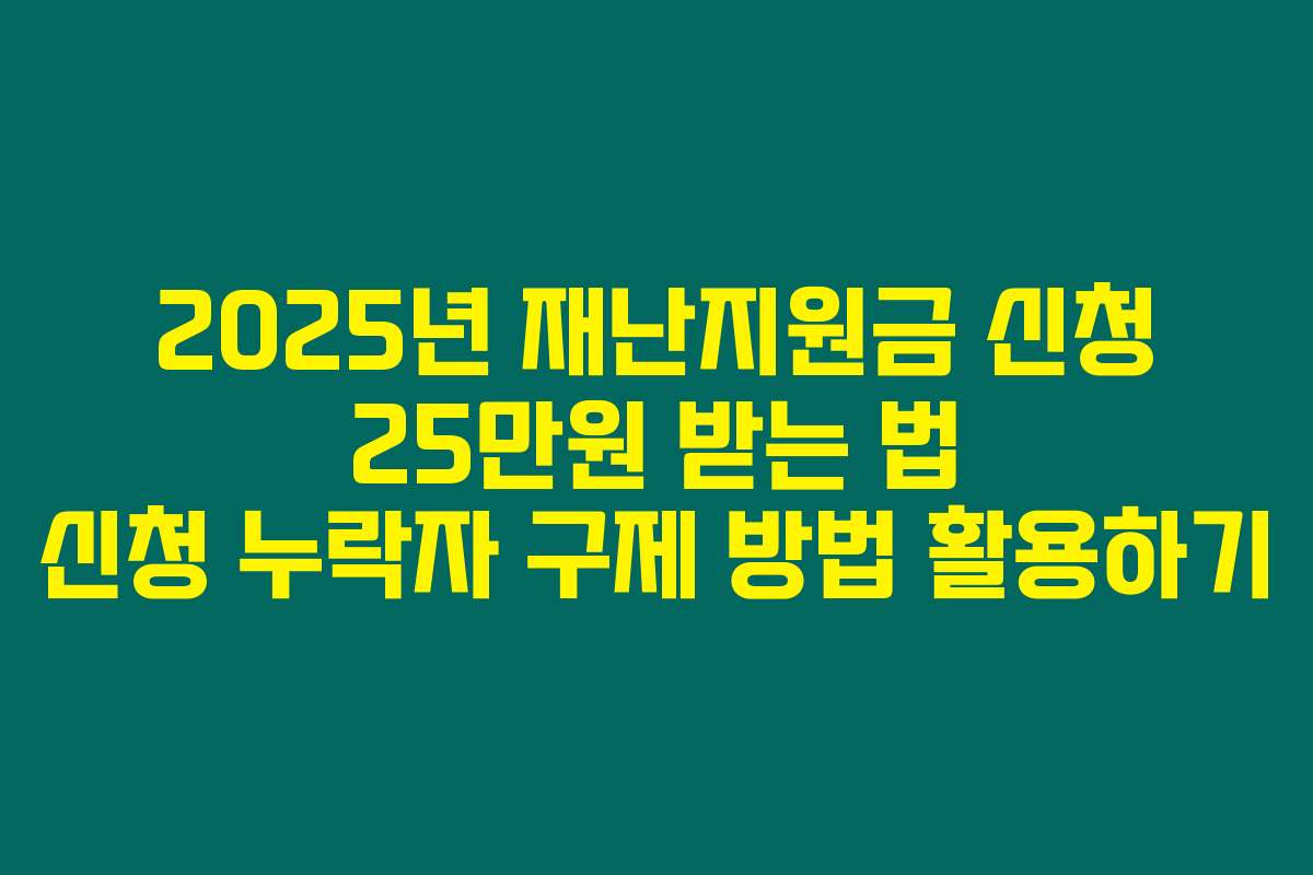 2025년 재난지원금 신청 25만원 받는 법 신청 누락자 구제 방법 활용하기 2025년 재난지원금 신청 25만원 받는 법 신청 누락자 구제 방법 활용하기