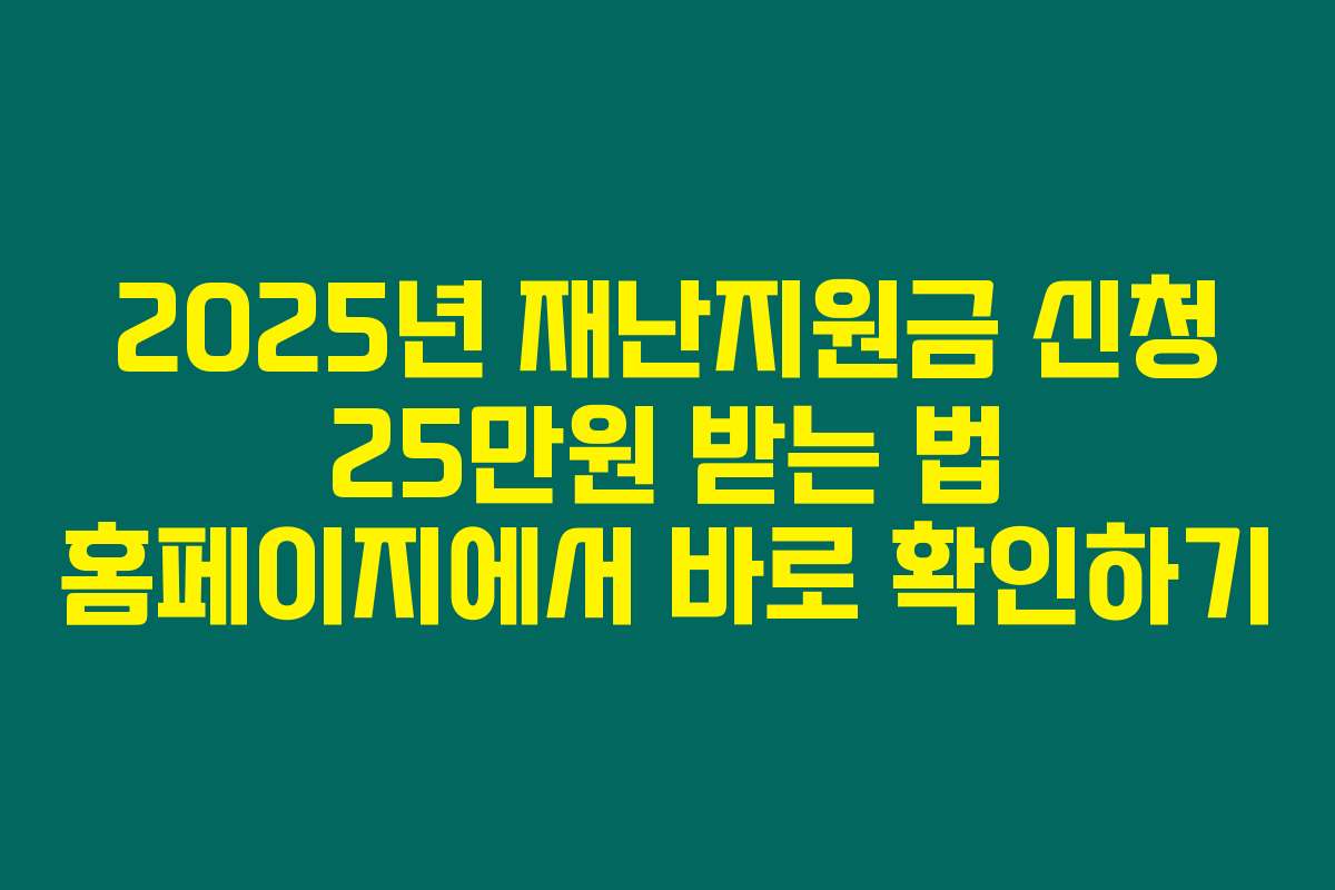 2025년 재난지원금 신청 25만원 받는 법 홈페이지에서 바로 확인하기