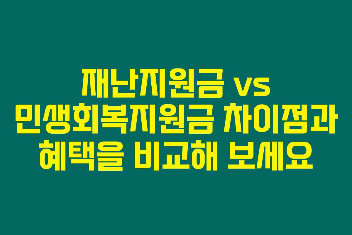 재난지원금 vs 민생회복지원금 차이점과 혜택을 비교해 보세요 재난지원금 vs 민생회복지원금 차이점과 혜택을 비교해 보세요