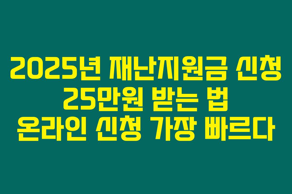 2025년 재난지원금 신청 25만원 받는 법 온라인 신청 가장 빠르다