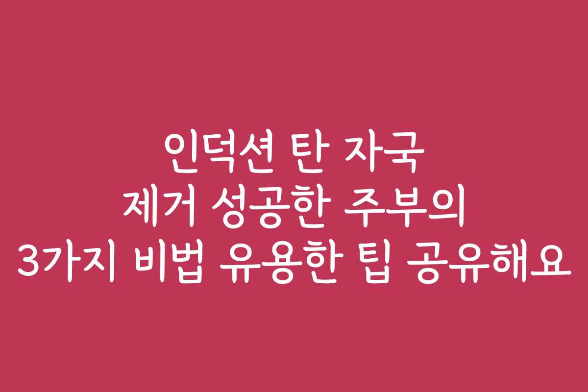인덕션 탄 자국 제거 성공한 주부의 3가지 비법 유용한 팁 공유해요