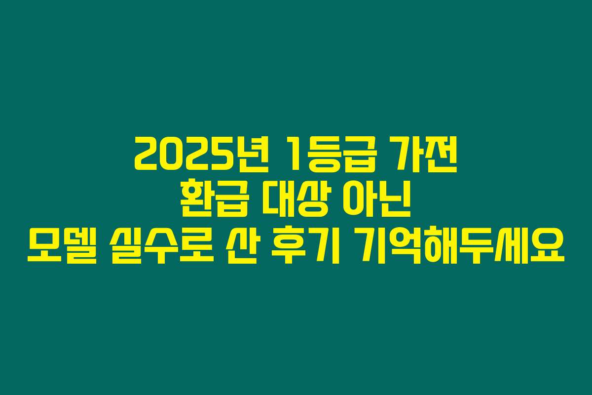 2025년 1등급 가전 환급 대상 아닌 모델 실수로 산 후기 기억해두세요