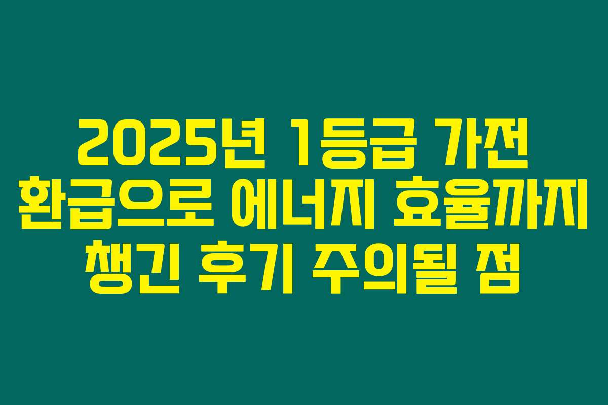 2025년 1등급 가전 환급으로 에너지 효율까지 챙긴 후기 주의될 점 2025년 1등급 가전 환급으로 에너지 효율까지 챙긴 후기 주의될 점