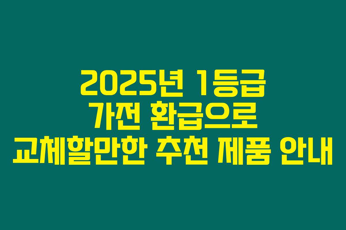 2025년 1등급 가전 환급으로 교체할만한 추천 제품 안내 2025년 1등급 가전 환급으로 교체할만한 추천 제품 안내