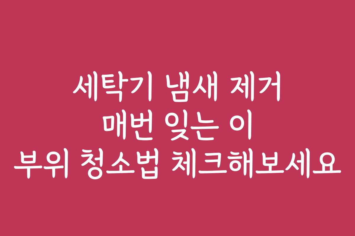 세탁기 냄새 제거 매번 잊는 이 부위 청소법 체크해보세요