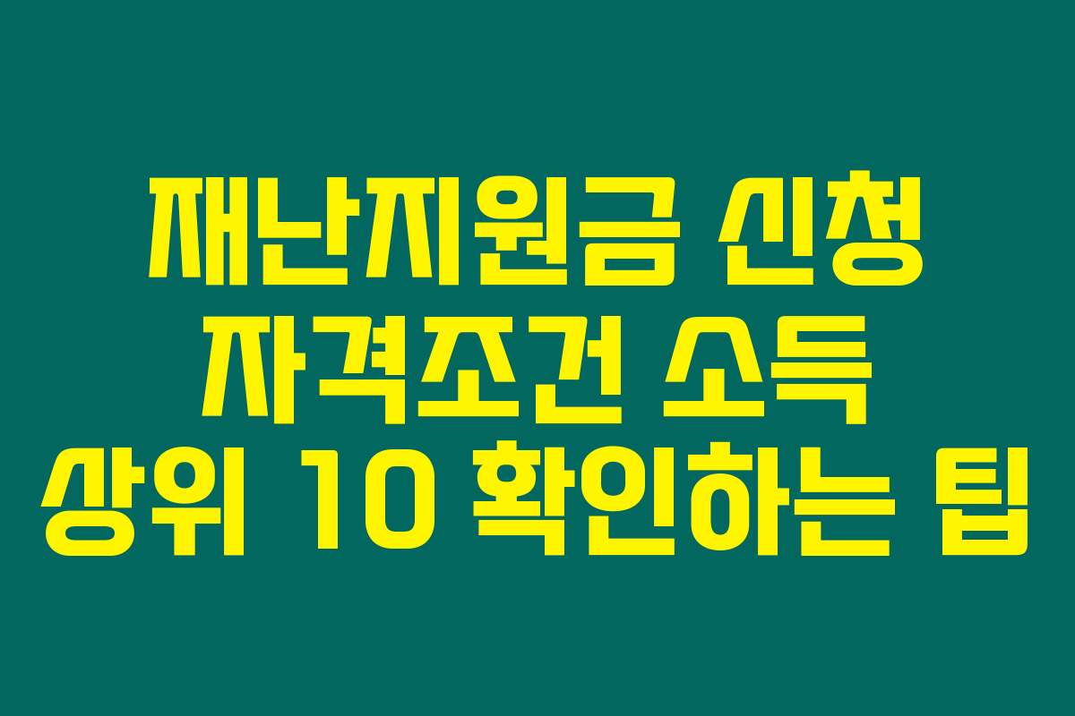 재난지원금 신청 자격조건 소득 상위 10 확인하는 팁