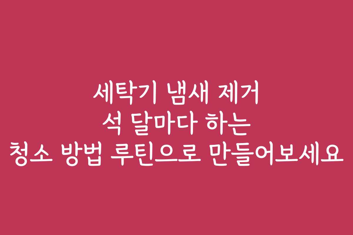 세탁기 냄새 제거 석 달마다 하는 청소 방법 루틴으로 만들어보세요 세탁기 냄새 제거 석 달마다 하는 청소 방법 루틴으로 만들어보세요