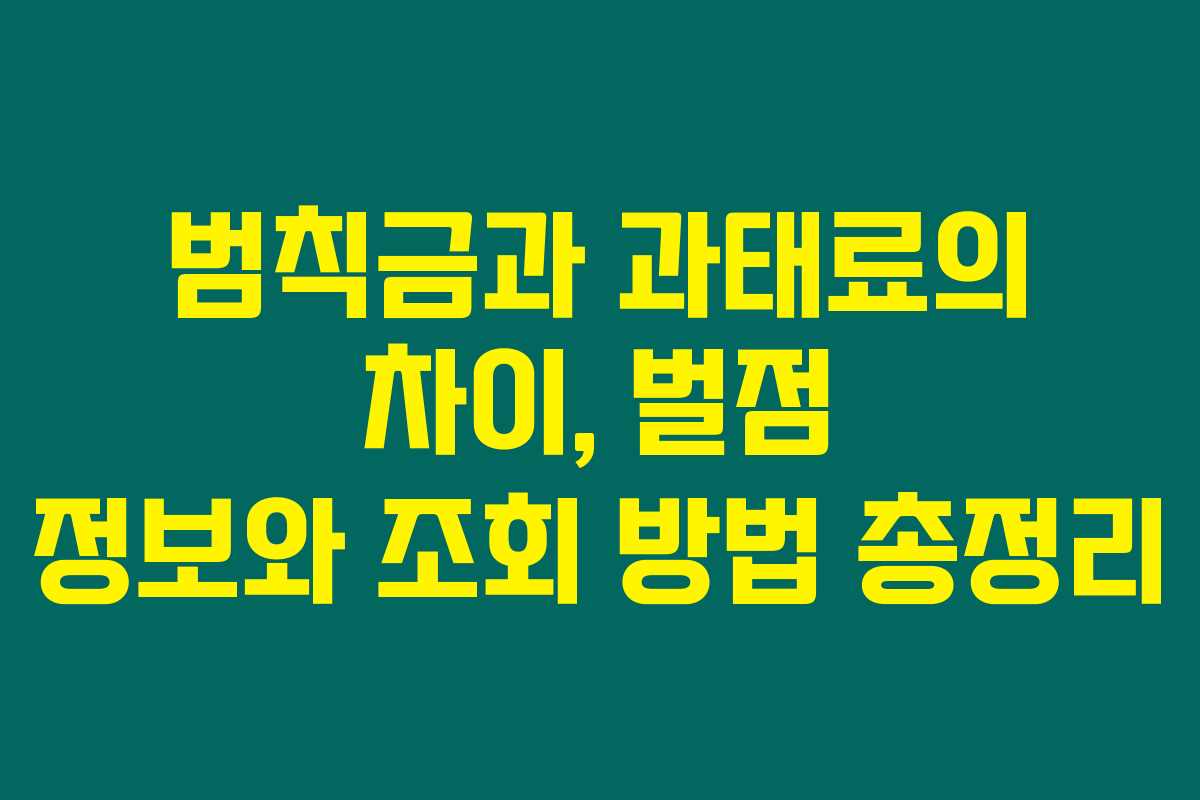 범칙금과 과태료의 차이, 벌점 정보와 조회 방법 총정리 범칙금과 과태료의 차이, 벌점 정보와 조회 방법 총정리