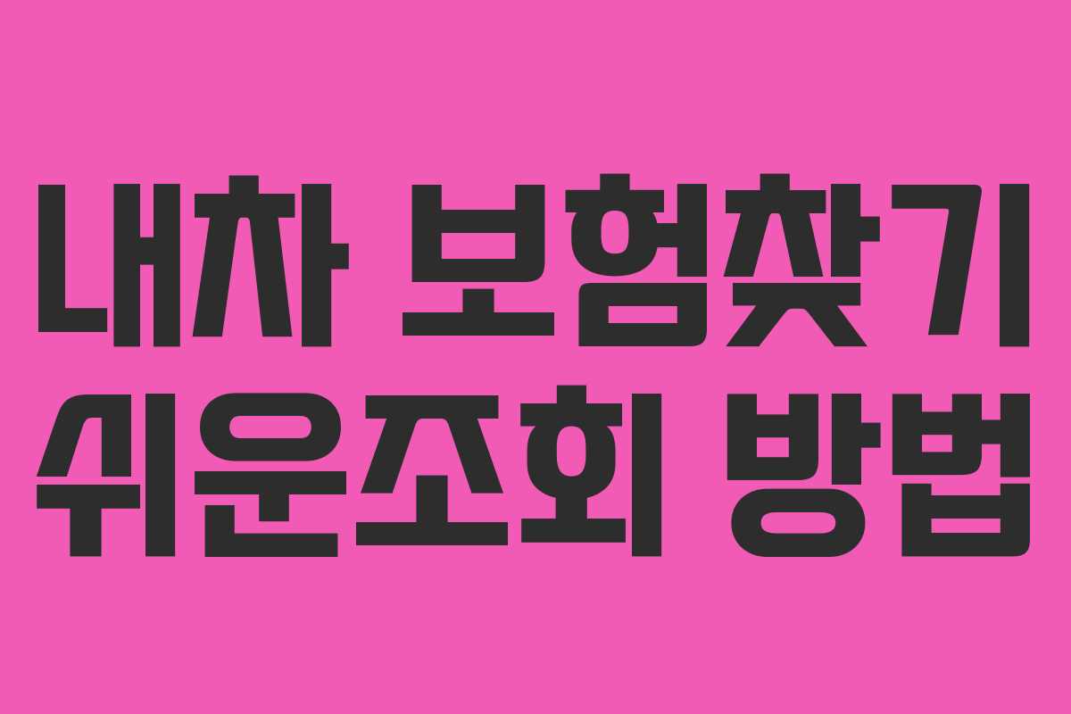 내차 보험찾기 쉬운조회 방법