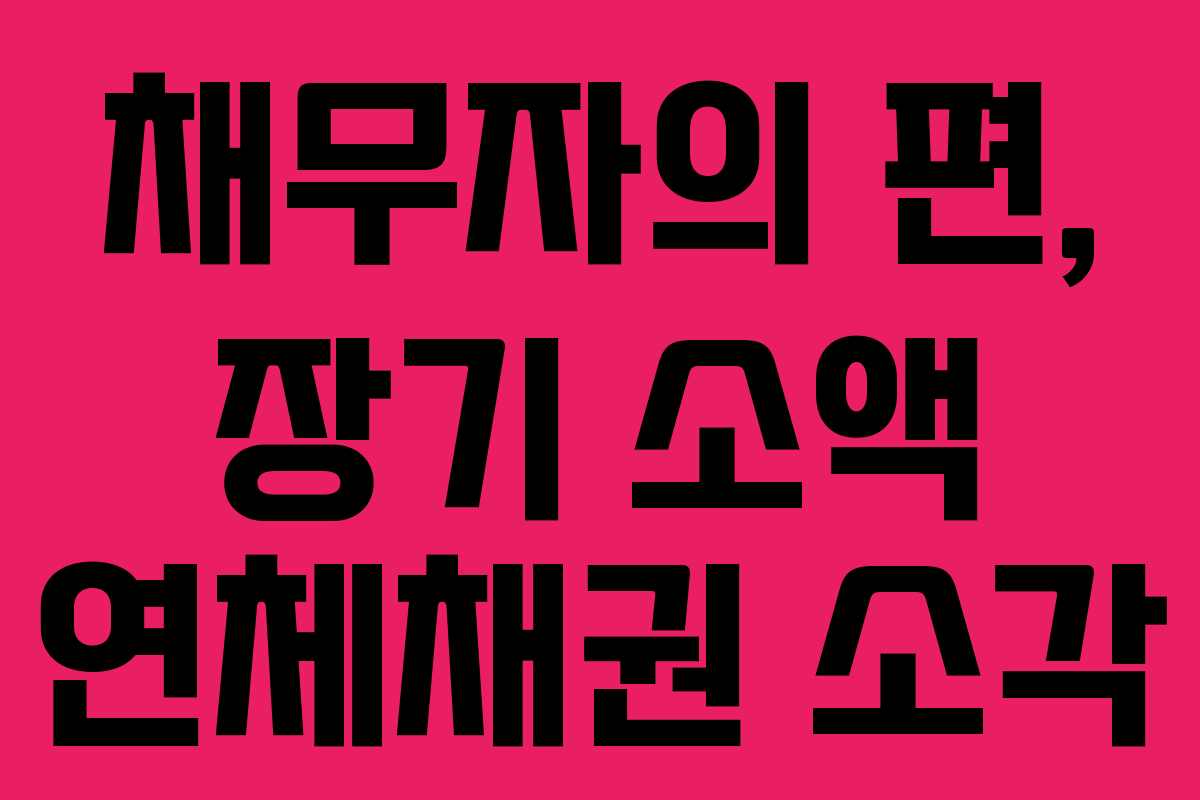 채무자의 편, 장기 소액 연체채권 소각 채무자의 편, 장기 소액 연체채권 소각