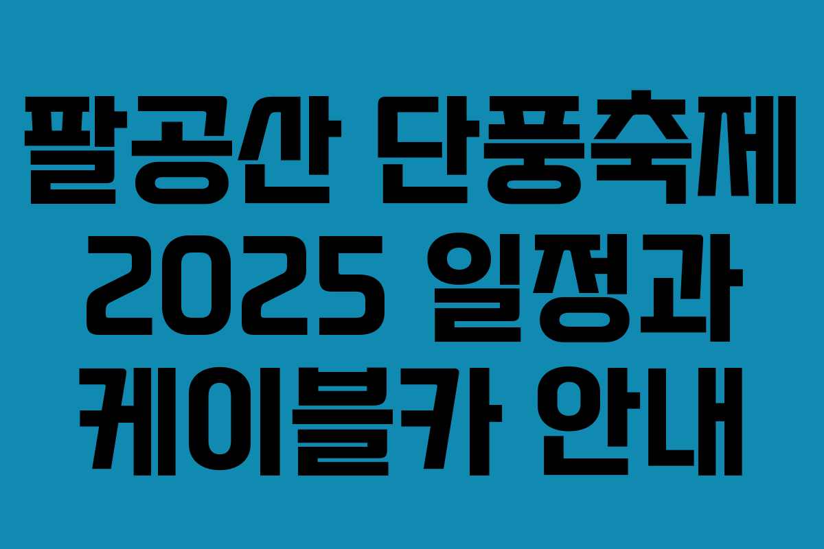 팔공산 단풍축제 2025 일정과 케이블카 안내