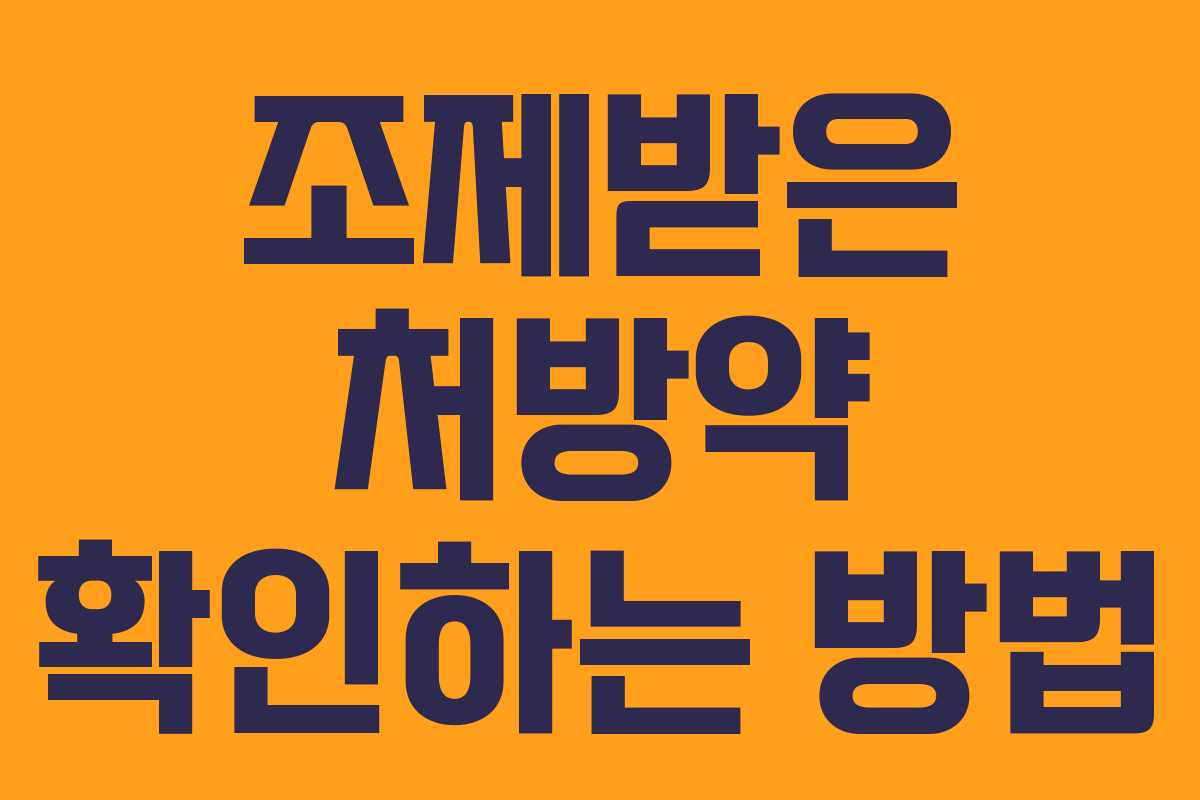 조제받은 처방약 확인하는 방법 조제받은 처방약 확인하는 방법