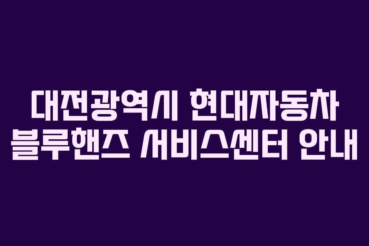 대전광역시 현대자동차 블루핸즈 서비스센터 안내 대전광역시 현대자동차 블루핸즈 서비스센터 안내