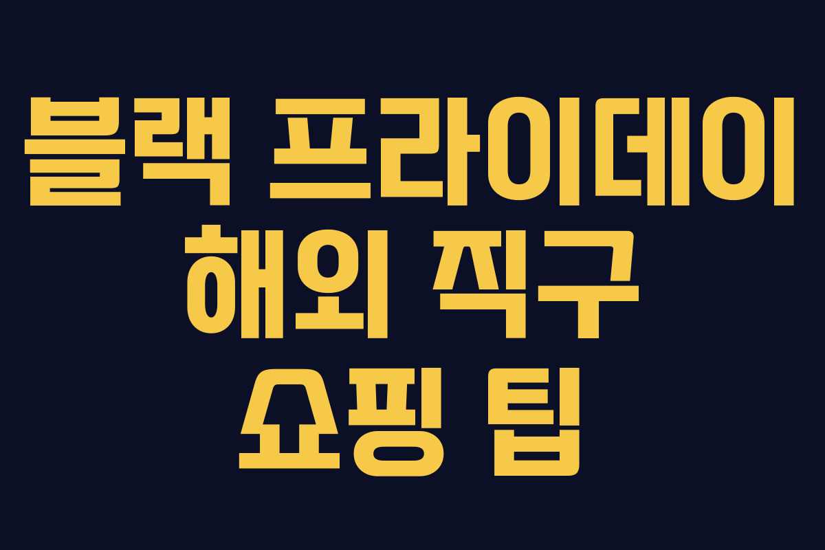 블랙 프라이데이 해외 직구 쇼핑 팁 블랙 프라이데이 해외 직구 쇼핑 팁