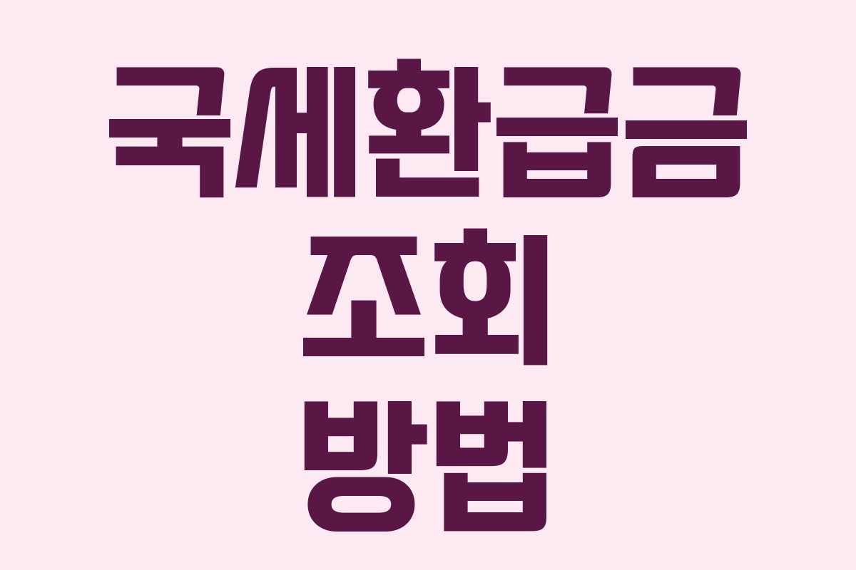 국세환급금 조회 방법