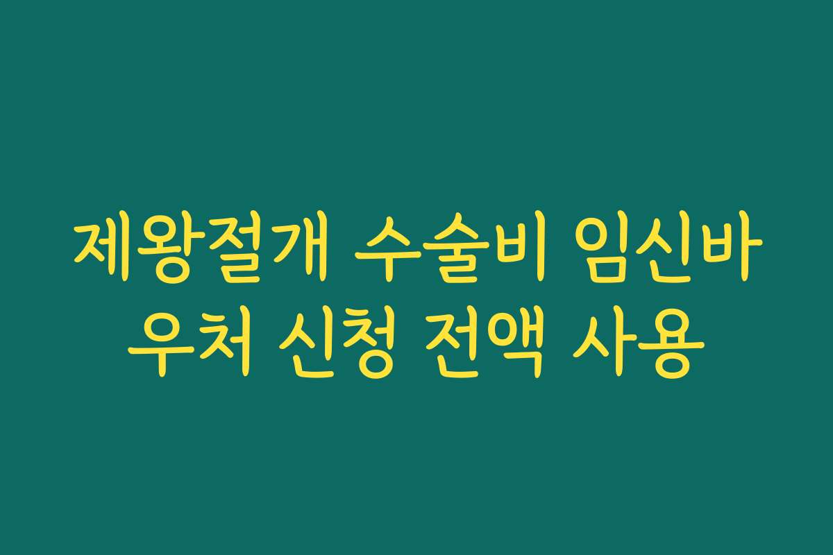 제왕절개 수술비 임신바우처 신청 전액 사용