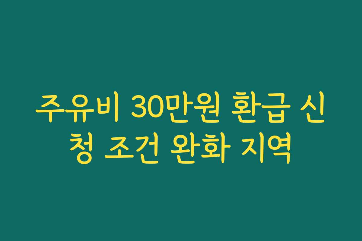 주유비 30만원 환급 신청 조건 완화 지역
