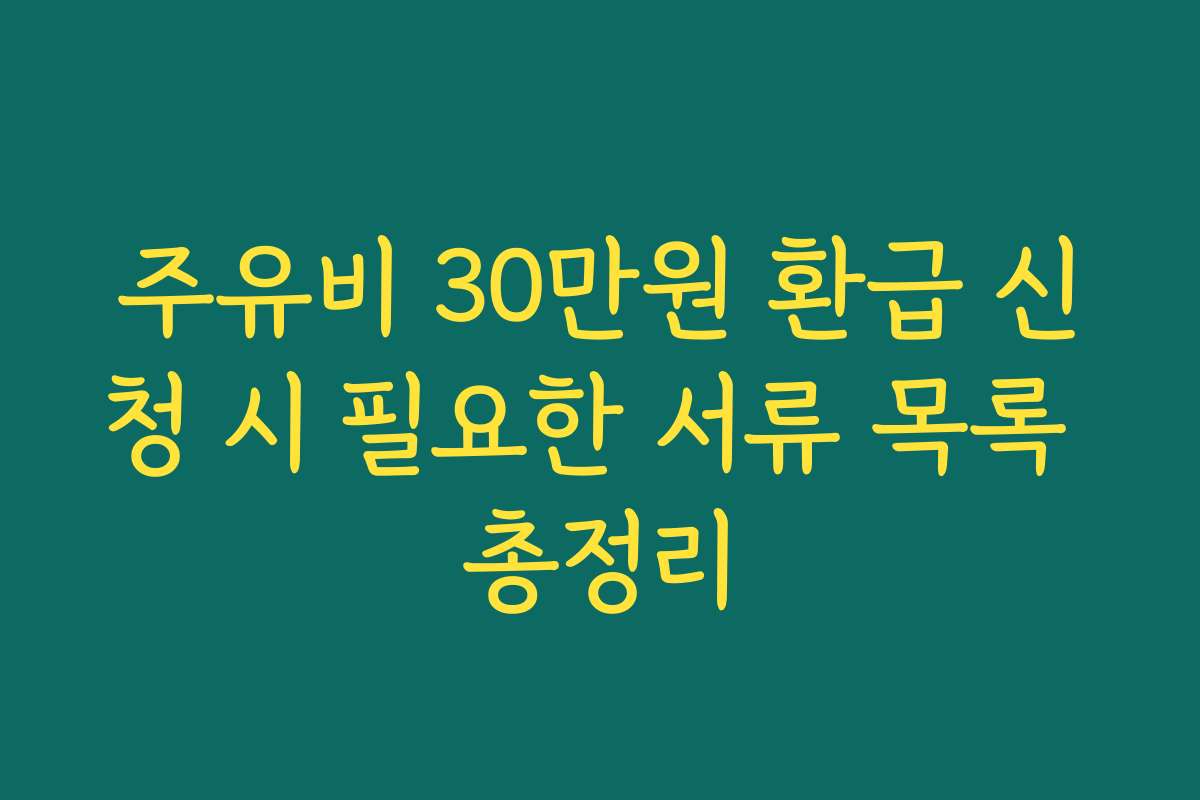 주유비 30만원 환급 신청 시 필요한 서류 목록 총정리