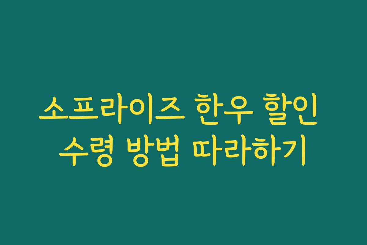 소프라이즈 한우 할인 수령 방법 따라하기 소프라이즈 한우 할인 수령 방법 따라하기