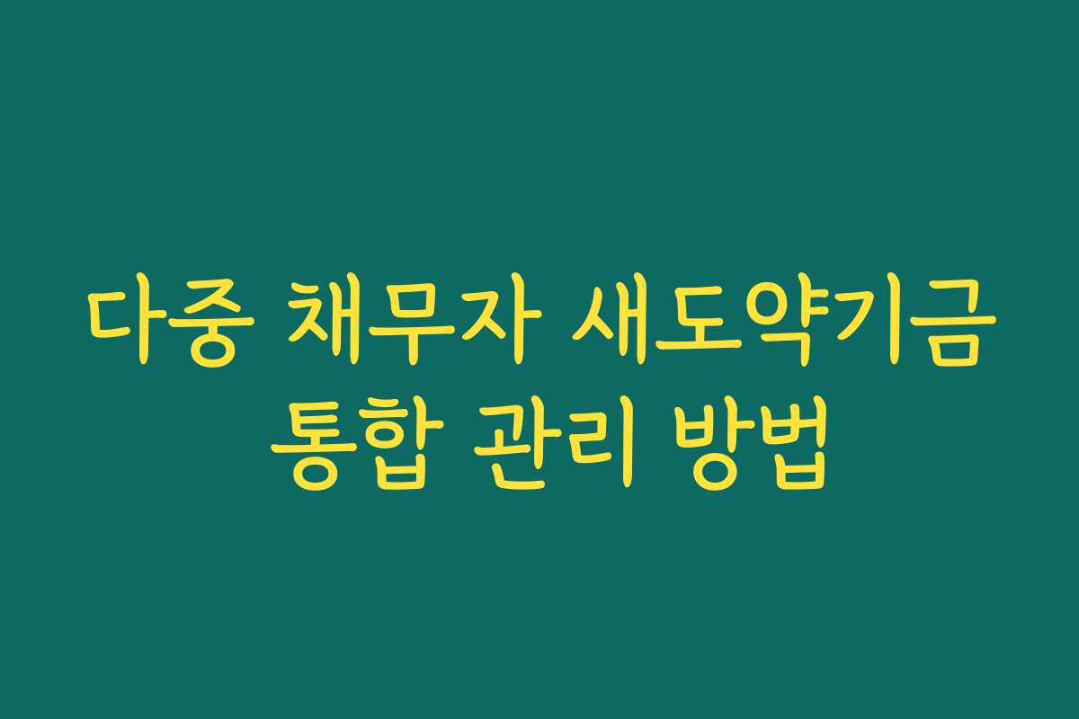 다중 채무자 새도약기금 통합 관리 방법