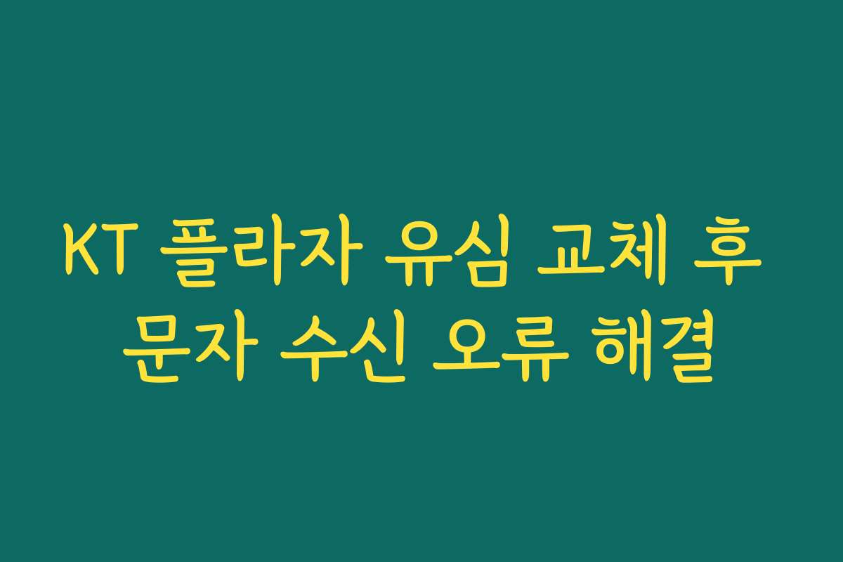 KT 플라자 유심 교체 후 문자 수신 오류 해결