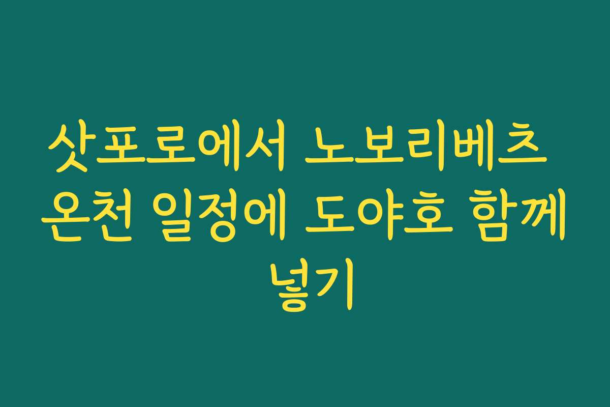 삿포로에서 노보리베츠 온천 일정에 도야호 함께 넣기