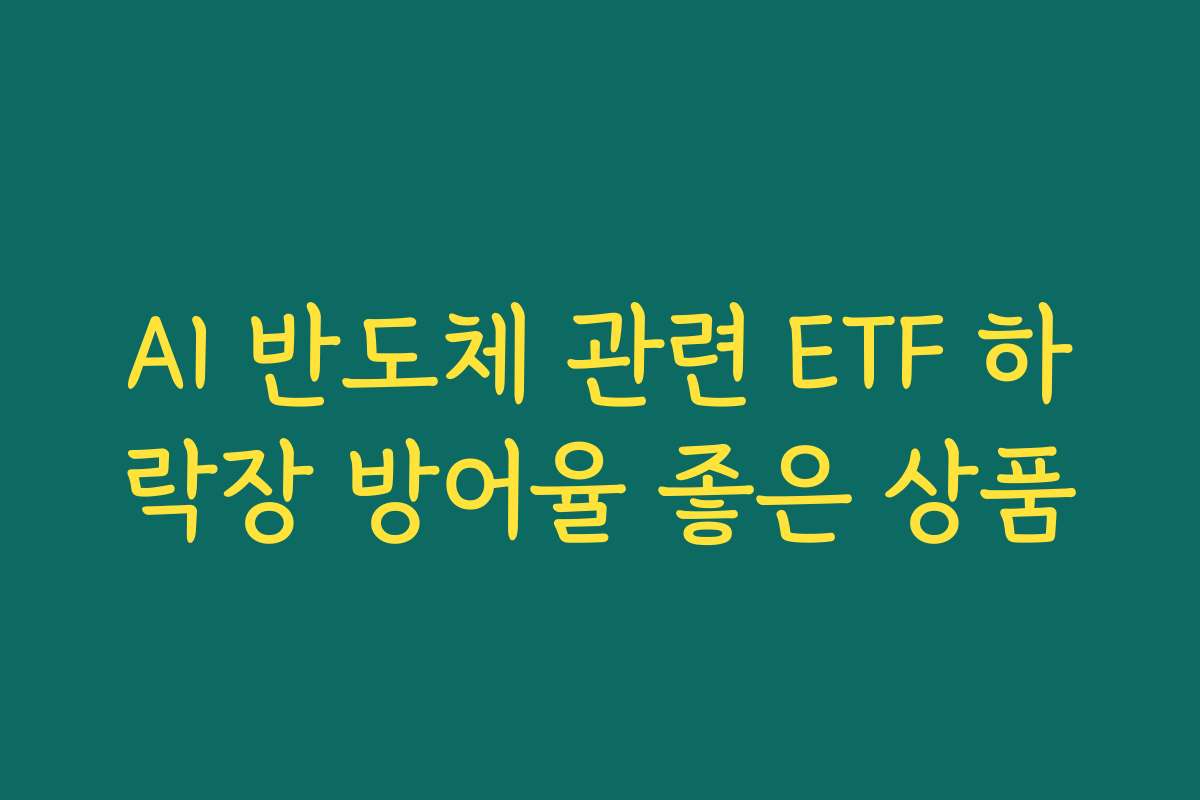 AI 반도체 관련 ETF 하락장 방어율 좋은 상품