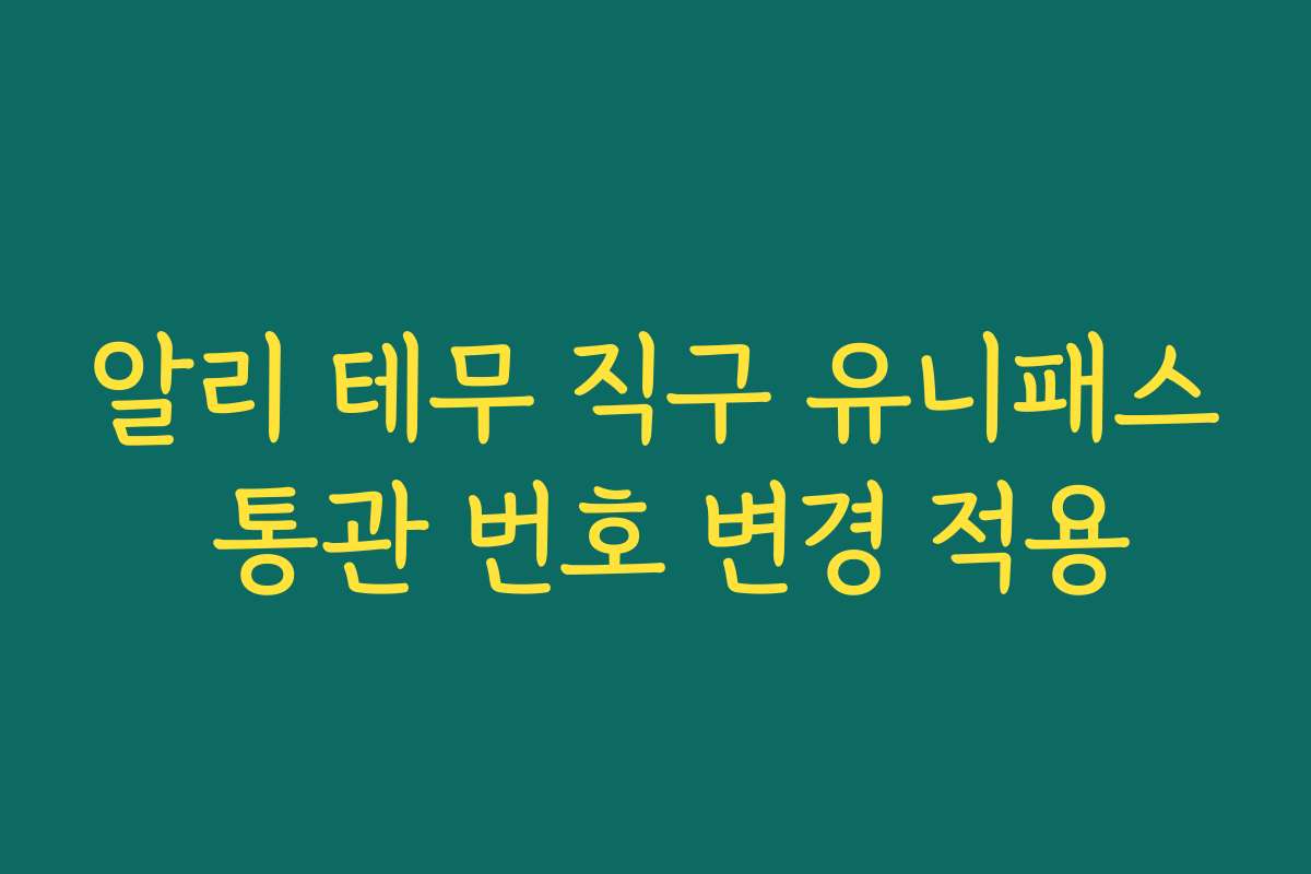 알리 테무 직구 유니패스 통관 번호 변경 적용