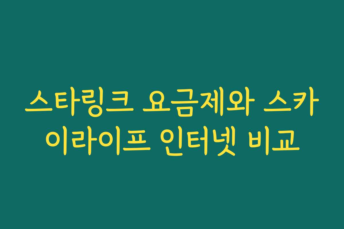 스타링크 요금제와 스카이라이프 인터넷 비교