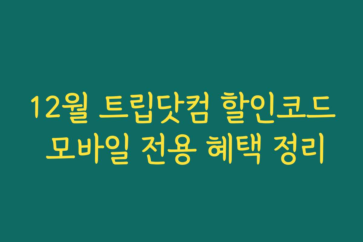 12월 트립닷컴 할인코드 모바일 전용 혜택 정리