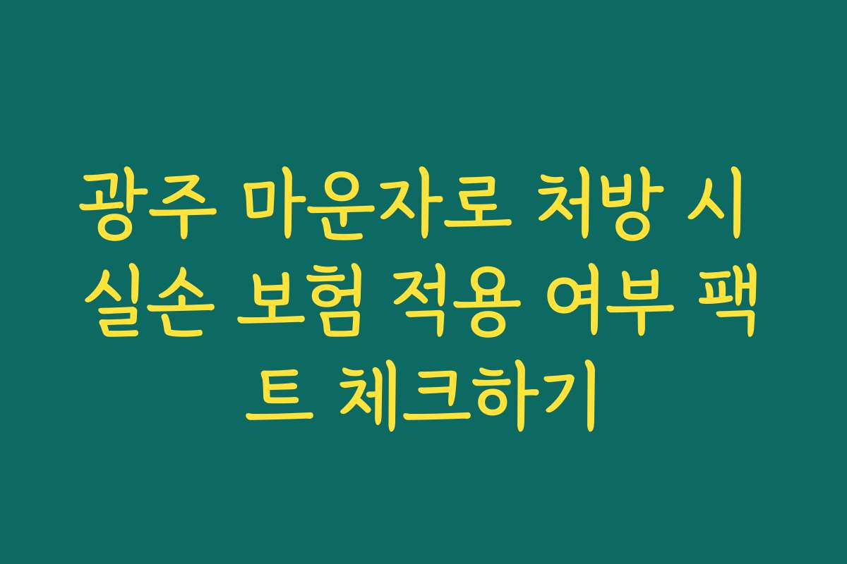 광주 마운자로 처방 시 실손 보험 적용 여부 팩트 체크하기