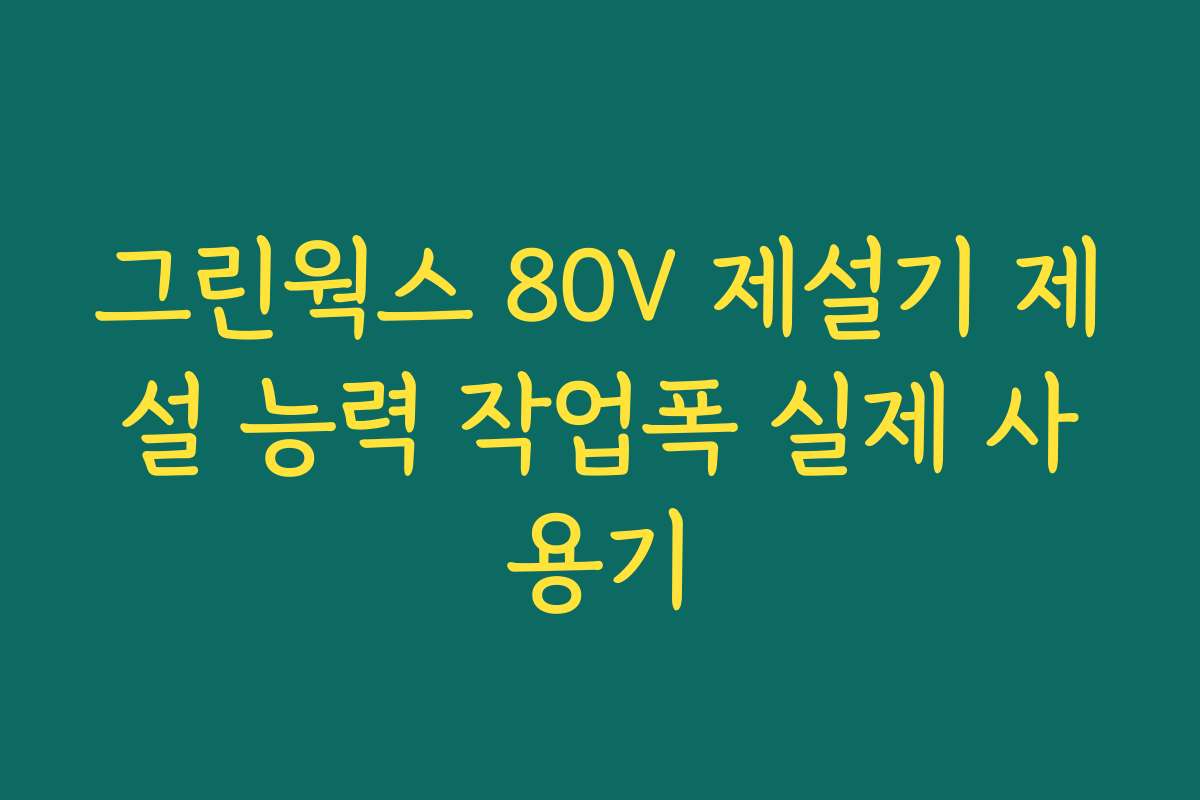 그린웍스 80V 제설기 제설 능력 작업폭 실제 사용기