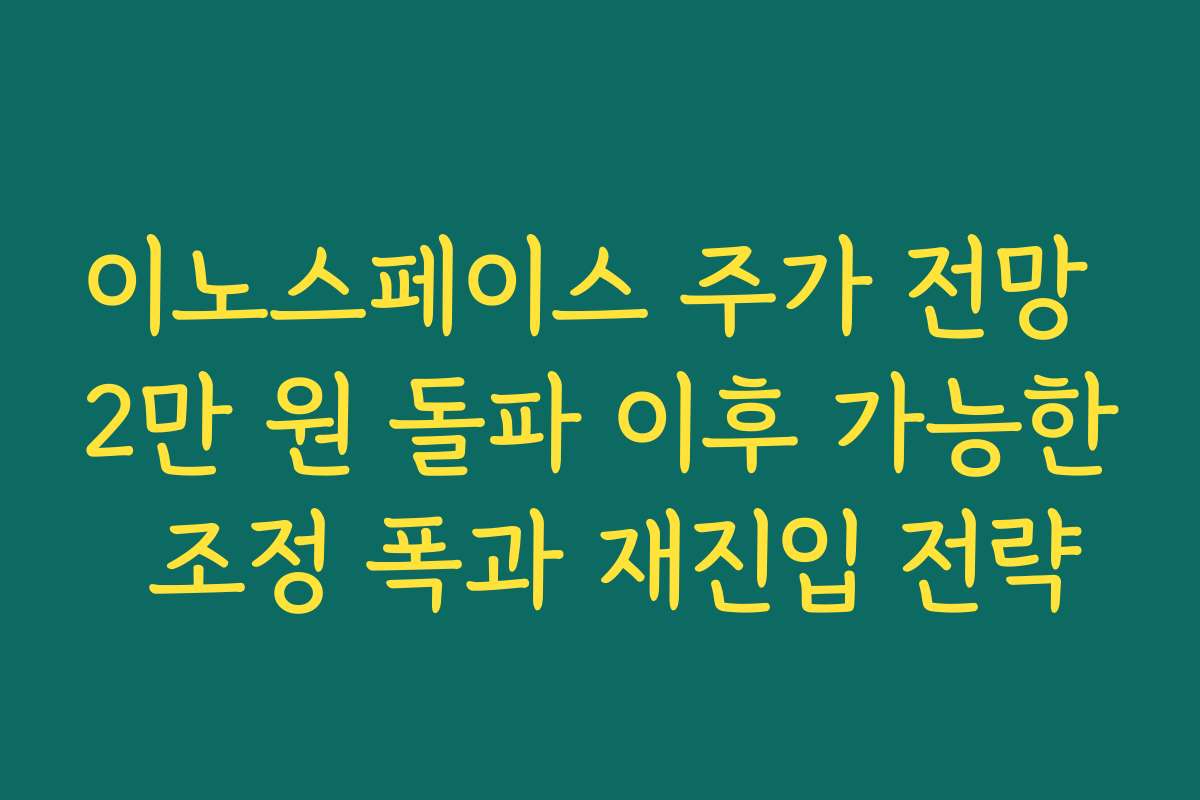 이노스페이스 주가 전망 2만 원 돌파 이후 가능한 조정 폭과 재진입 전략
