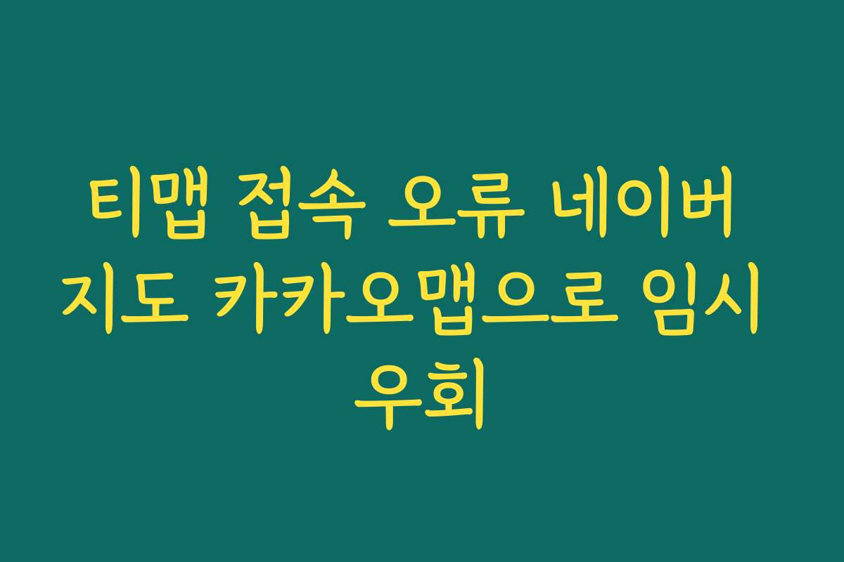 티맵 접속 오류 네이버 지도 카카오맵으로 임시 우회