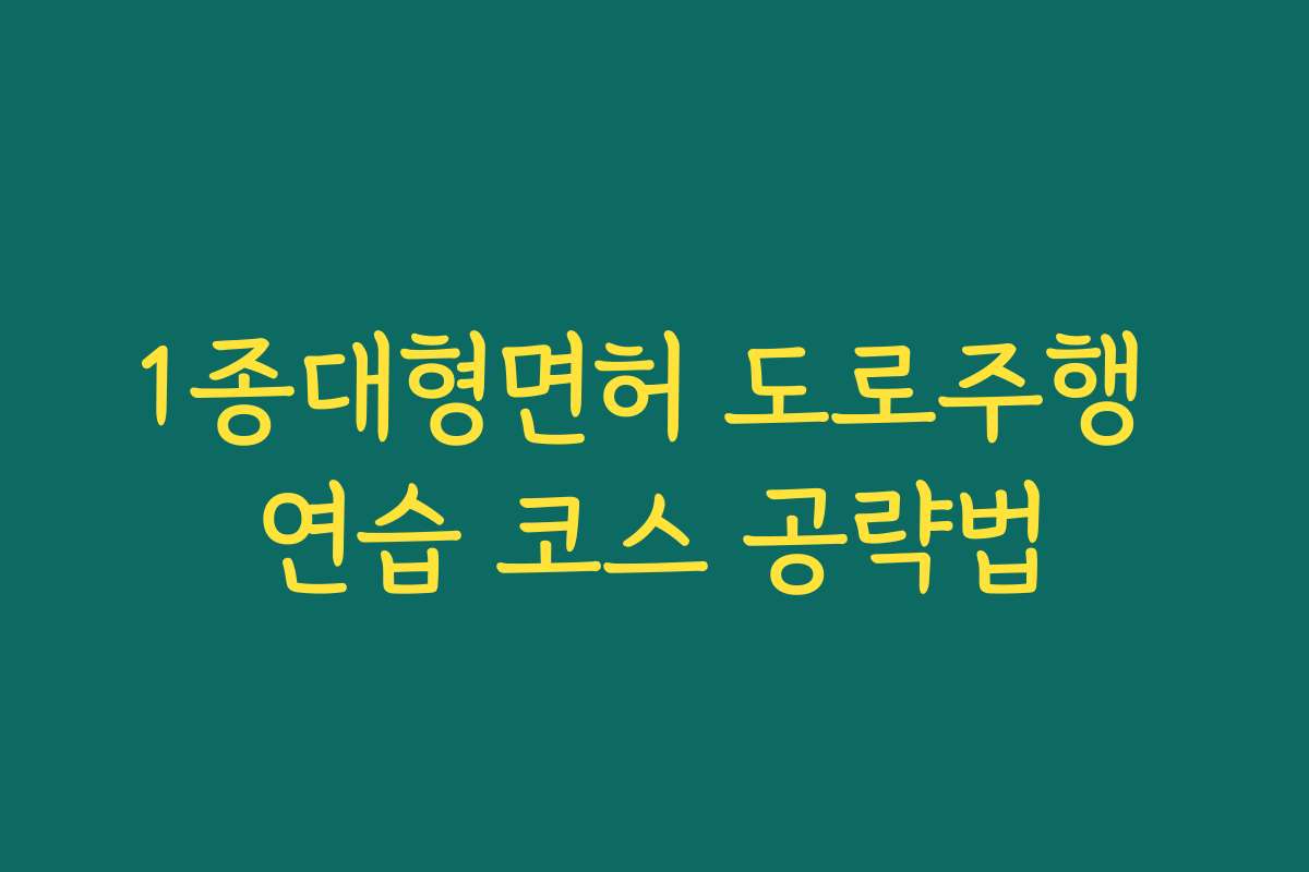 1종대형면허 도로주행 연습 코스 공략법