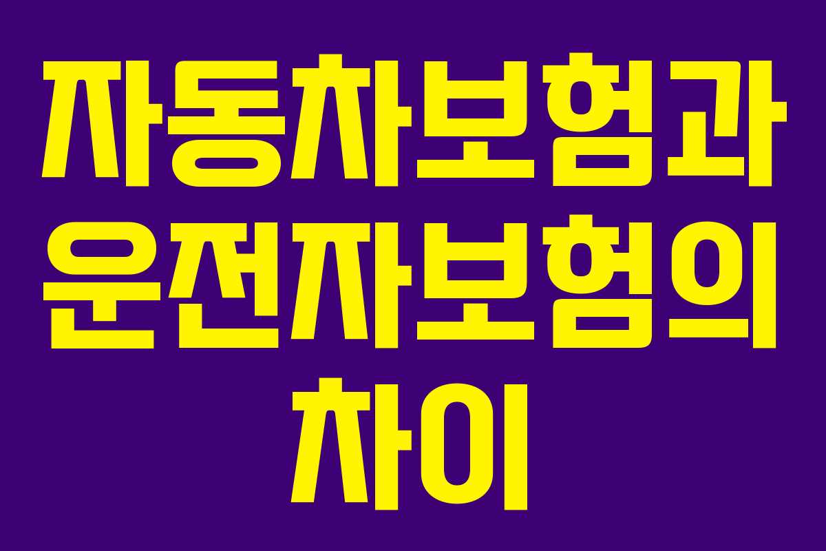 자동차보험과 운전자보험의 차이