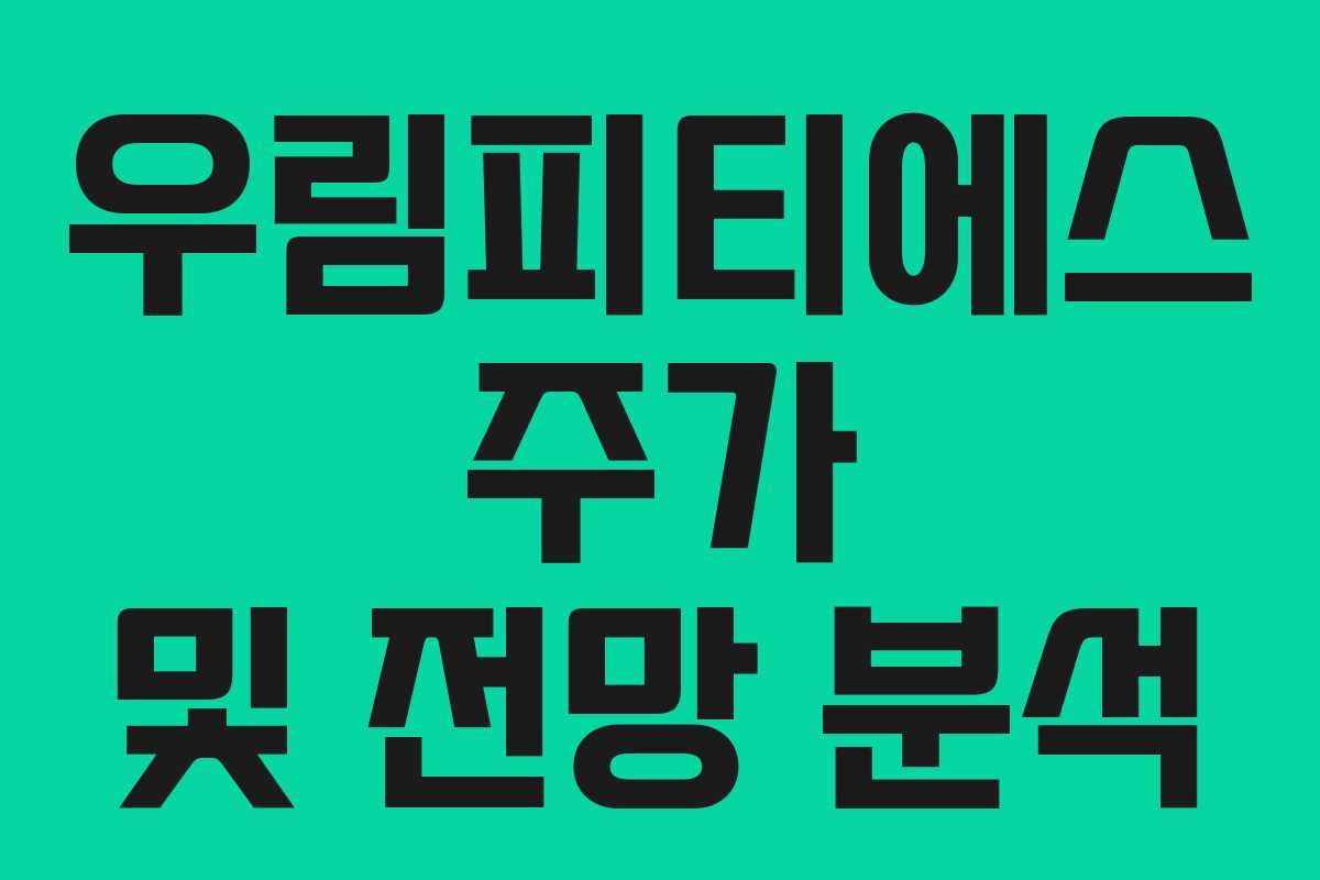 우림피티에스 주가 및 전망 분석