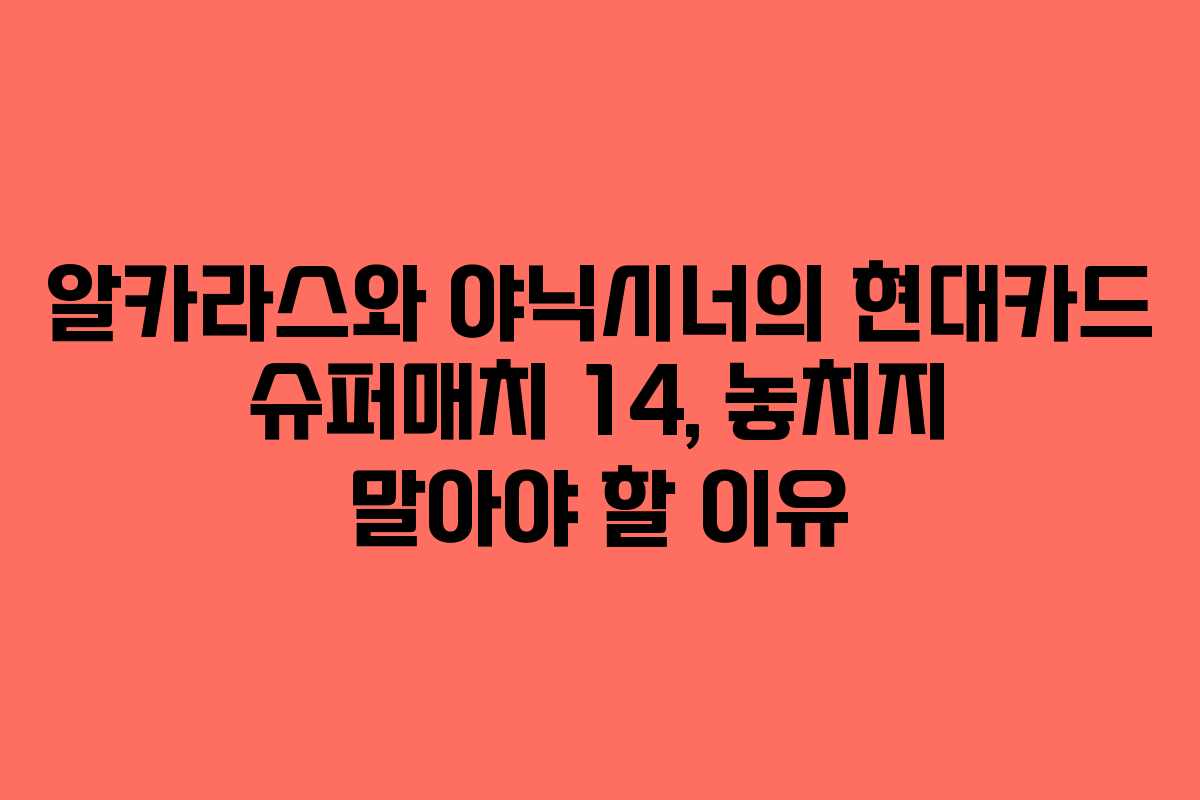 알카라스와 야닉시너의 현대카드 슈퍼매치 14, 놓치지 말아야 할 이유