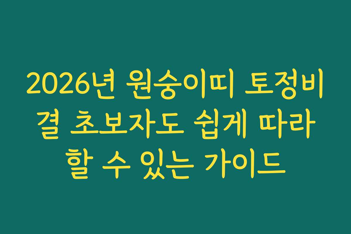2026년 원숭이띠 토정비결 초보자도 쉽게 따라할 수 있는 가이드