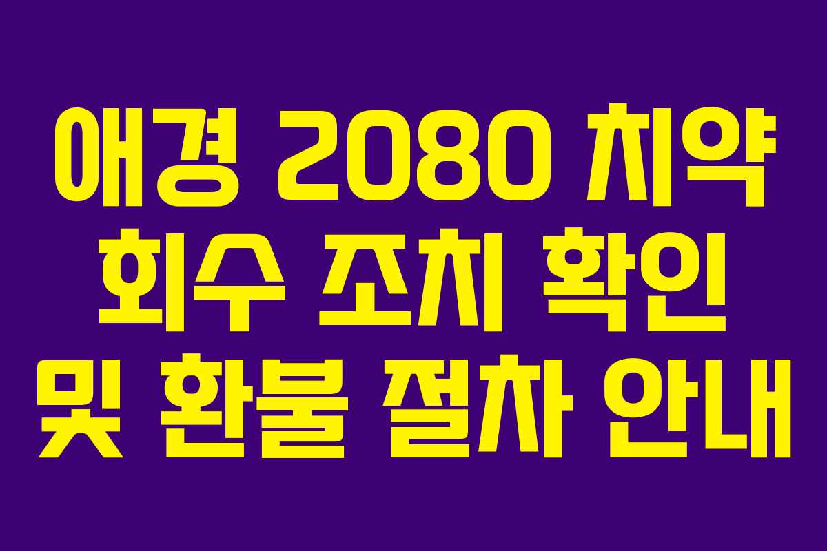 애경 2080 치약 회수 조치 확인 및 환불 절차 안내