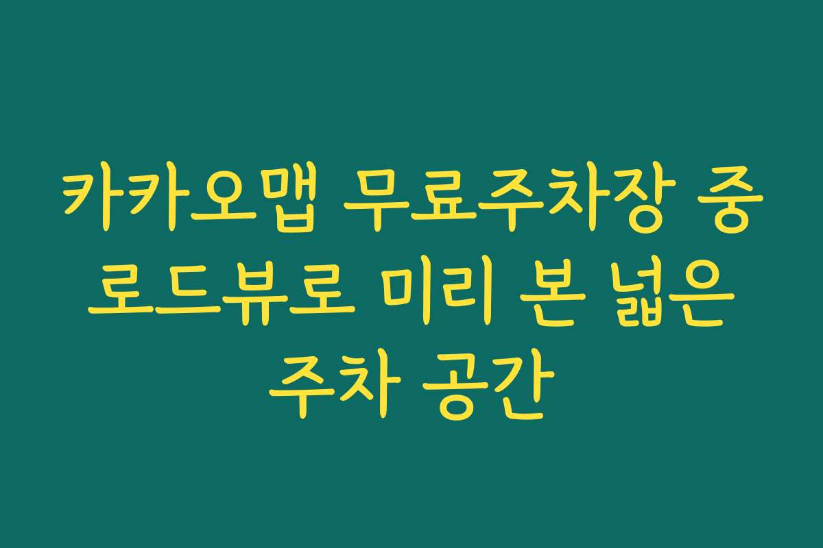 카카오맵 무료주차장 중 로드뷰로 미리 본 넓은 주차 공간