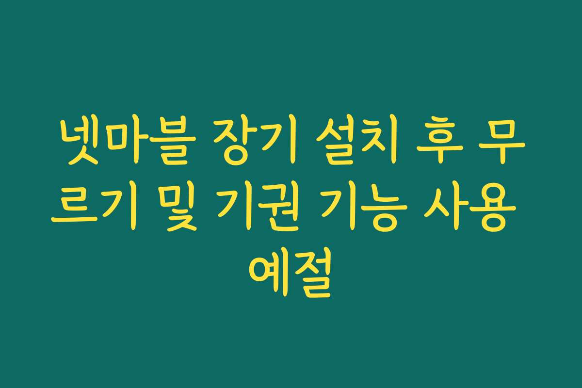 넷마블 장기 설치 후 무르기 및 기권 기능 사용 예절