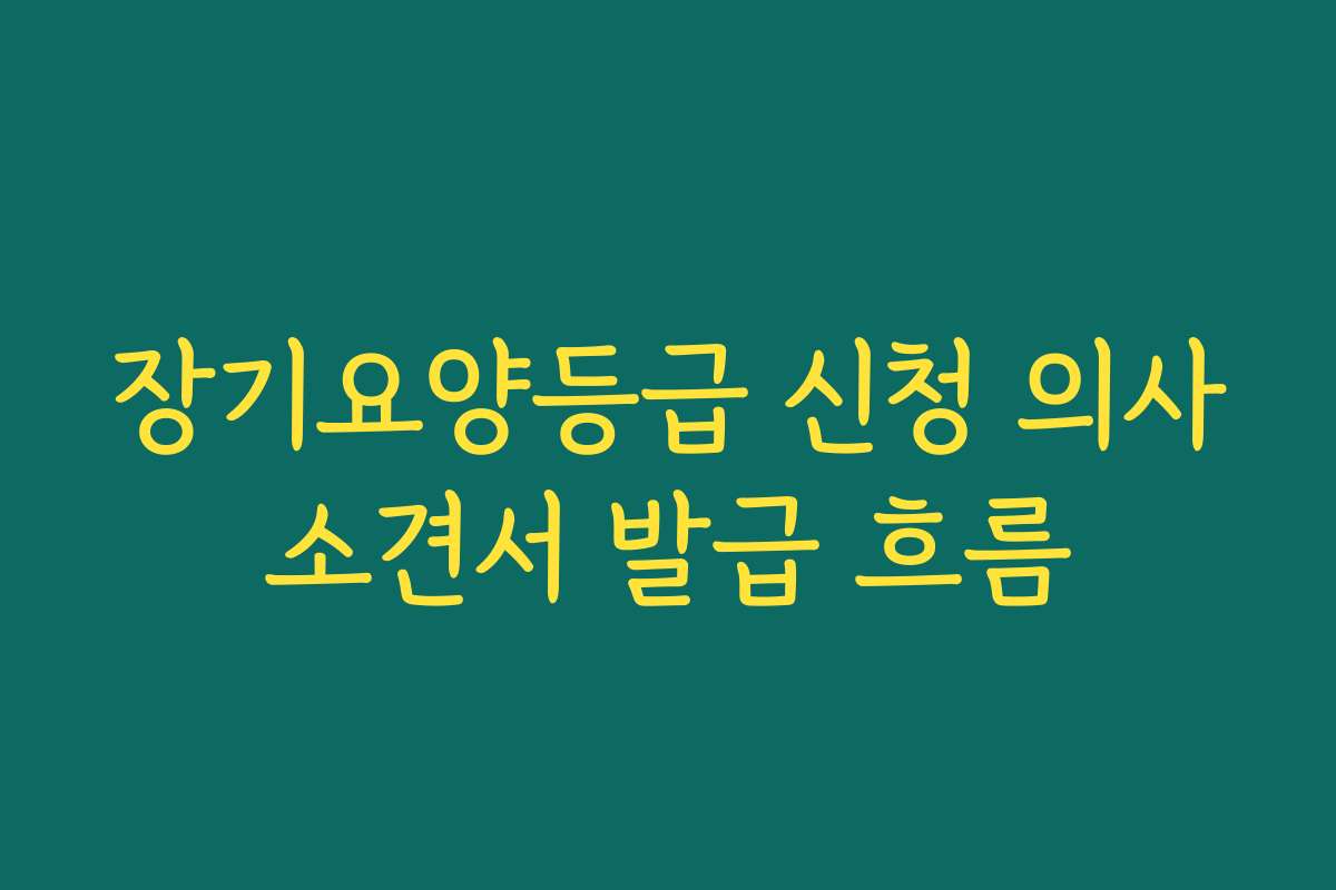 장기요양등급 신청 의사소견서 발급 흐름