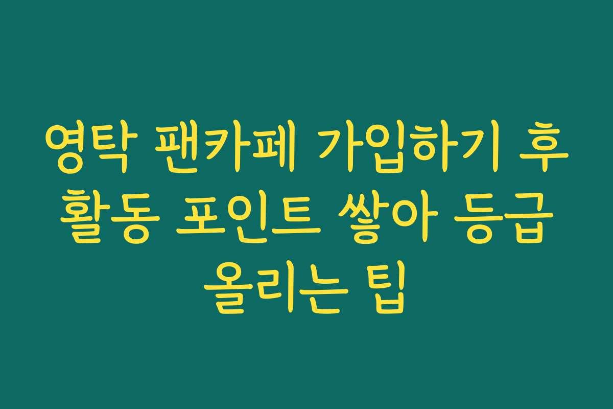 영탁 팬카페 가입하기 후 활동 포인트 쌓아 등급 올리는 팁