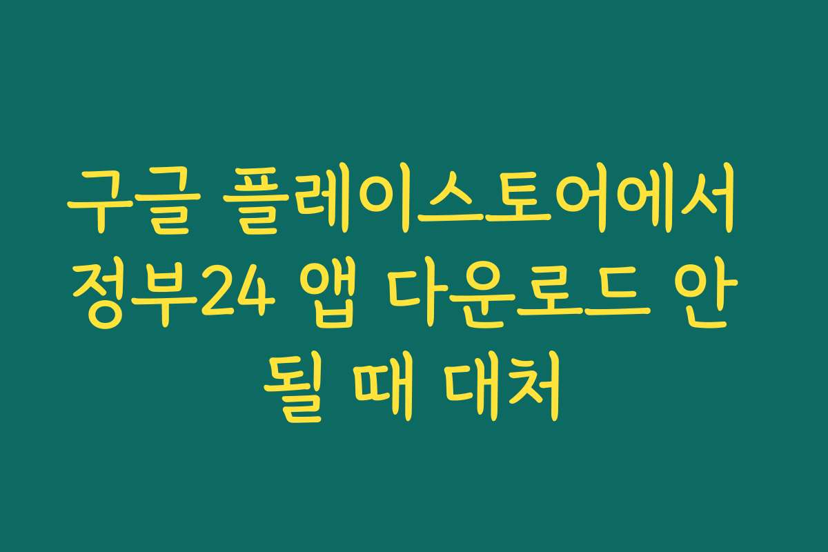 구글 플레이스토어에서 정부24 앱 다운로드 안 될 때 대처