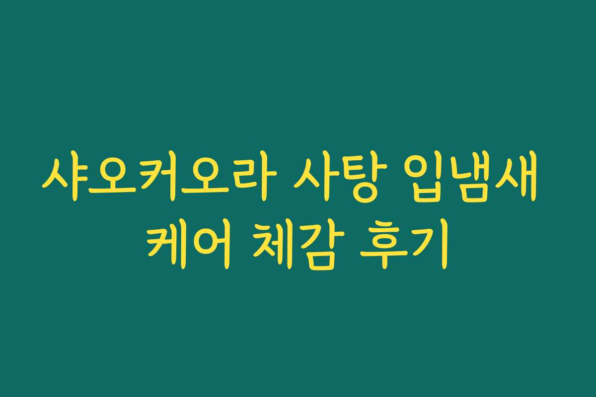 샤오커오라 사탕 입냄새 케어 체감 후기