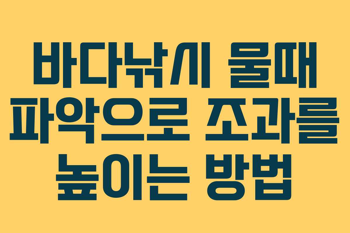 바다낚시 물때 파악으로 조과를 높이는 방법