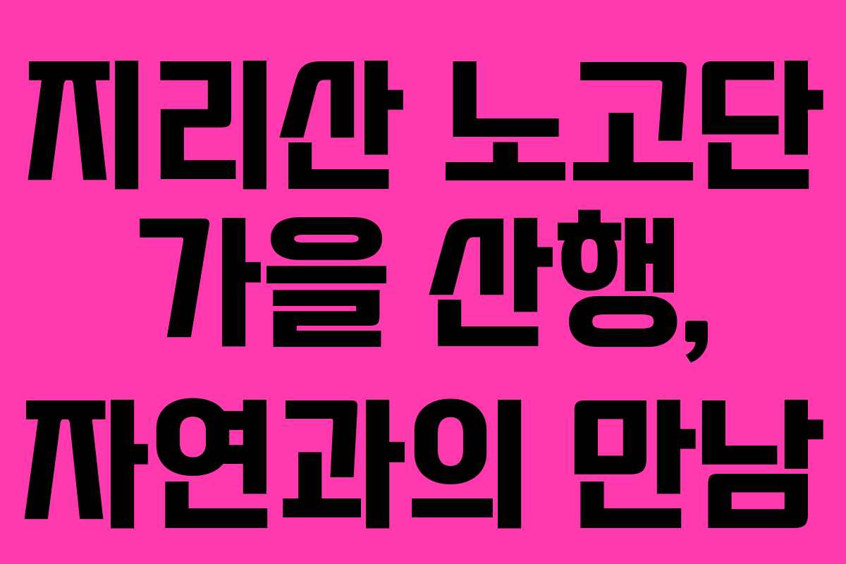 지리산 노고단 가을 산행, 자연과의 만남